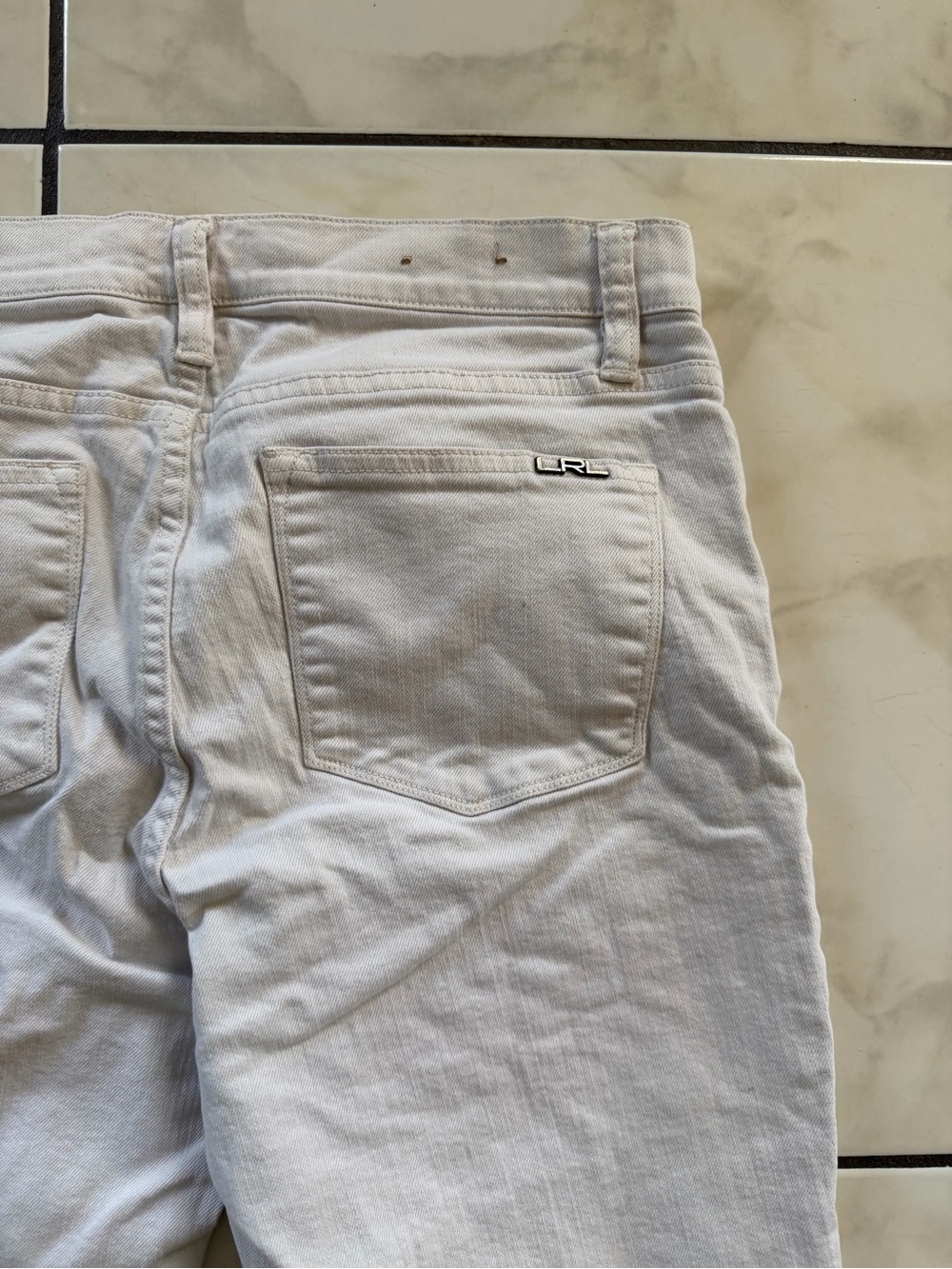 Lauren Ralph Lauren Cream Wide-Leg Jeans - Picture 7 of 8